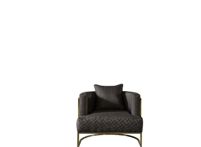 Armchair Black Luxury Upholstery Fabric 1Seater Upholstery Modern Furniture Living room