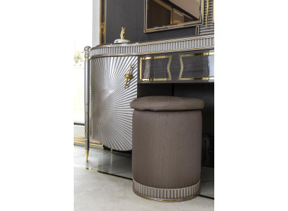 Stool Brown Round Elegant Wood Furniture Modern Design Beautiful Bedroom