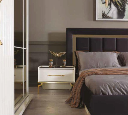 Bedroom Set Wardrobe Bedside tables Console Chest of drawers + Mirror