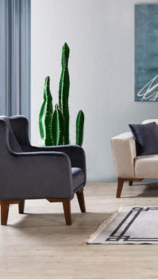 Luxury Armchair 1 Seater Designer Armchair Single Seater Textile Upholstery Furniture
