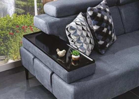 Corner sofa Sofas L-shape Sofa Corner Living room Polyester Gray Modern Luxury Fabric new