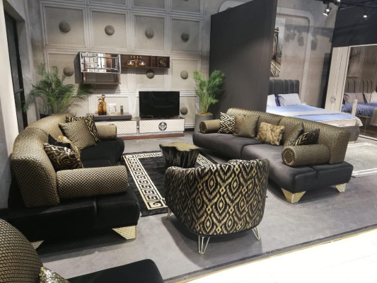 Sofa set Suite Sofas Sofa Armchair Three-seater 3+3+1 Seater Fabric Group new