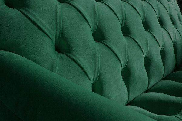 Chesterfield 2 Seater Upholstery Couch Leather Sofa Couches Modern Style Green Textile