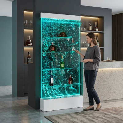 Shelves Designer Illuminated Led Water Wall Bar Shelf Column Counter Water Columns