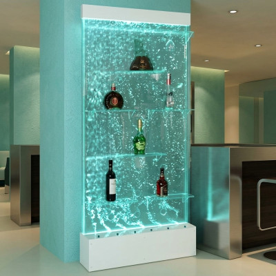 Shelves Designer Illuminated Led Water Wall Bar Shelf Column Counter Water Columns