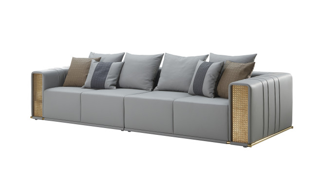 Sofa 4 Seater Gray Luxury Living room Modern Design Couches new Creative