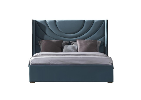Beautiful double bed with padded headboard in a modern style