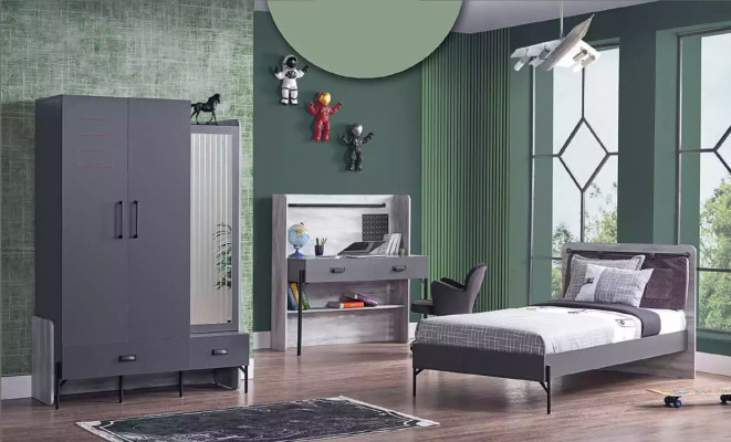 Teenager Beds Single Bed Gray Bed Furniture Bedroom Single Bed