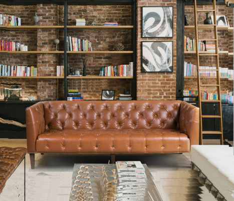 Men Club Chesterfield Sofa Couch Leather Upholstery Three Seater Brown