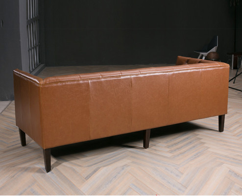 Men Club Chesterfield Sofa Couch Leather Upholstery Three Seater Brown