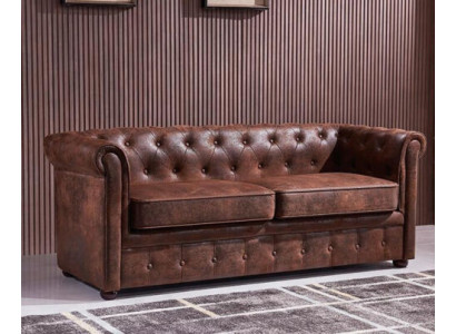 Luxurious Chesterfield sofa from Imitation leather for the living room