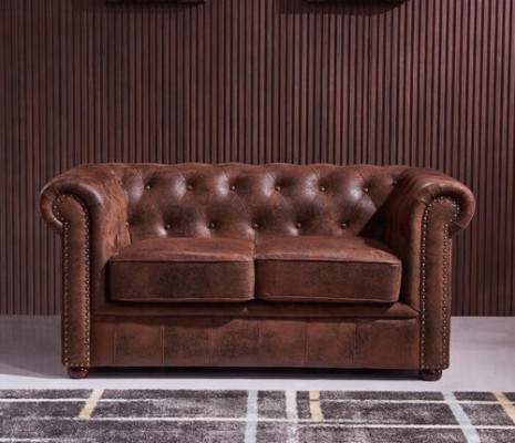 Luxurious Chesterfield sofa from Imitation leather for the living room