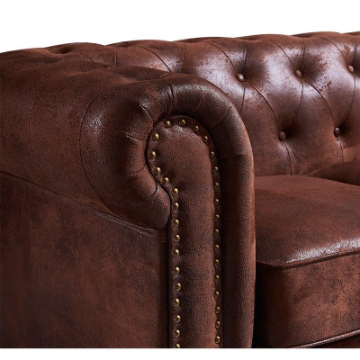 Luxurious Chesterfield sofa from Imitation leather for the living room