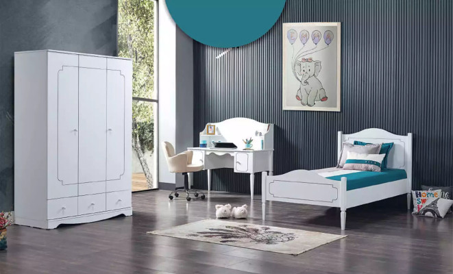 Youth White Childrens bed Children's design modern bed Childrens room