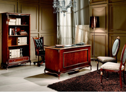 Classic Office Desk Desks Table Wood Chair 2-piece set Baroque