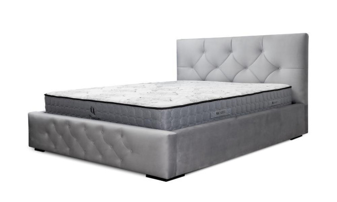 Bed White Modern Design Fabric Upholstery Bedroom Double bed Wood Elegant new