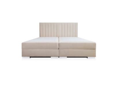 Comfortable and functional bed is made of high quality material in a modern style