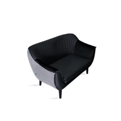 Sofa 2 Seater Black Modern Living room Luxury Design Wood Furniture Upholstery Fabric