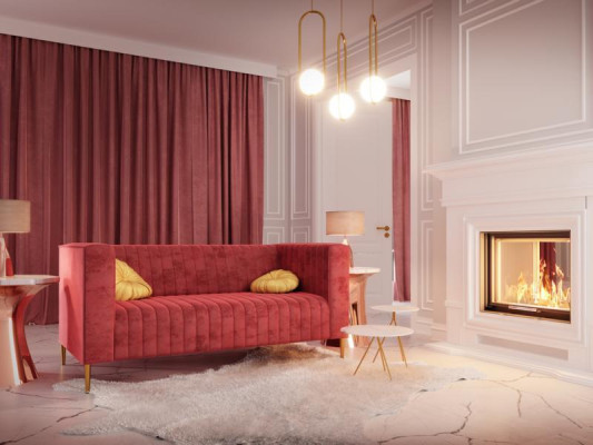 Sofa 2 Seater Pink Living room Modern Design Luxury Wood Furniture Upholstery Fabric new