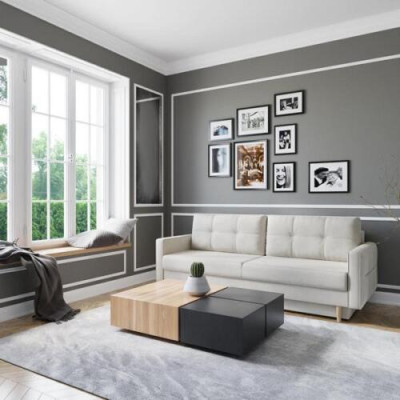 Sofa 3 Seater White Sofas Seat Living room Modern Design Upholstery Fabric Luxury new