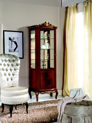 Classic Furniture Wood Brown Display case Chic luxury display cabinet Italian Furniture