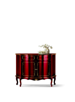 Luxury Italian Wood Furniture Chest of drawers Red Buffet Wardrobe Living room