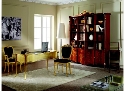 Designer Furniture 2x Chair Gold Living room Wood Chairs Italian Luxury Furniture new