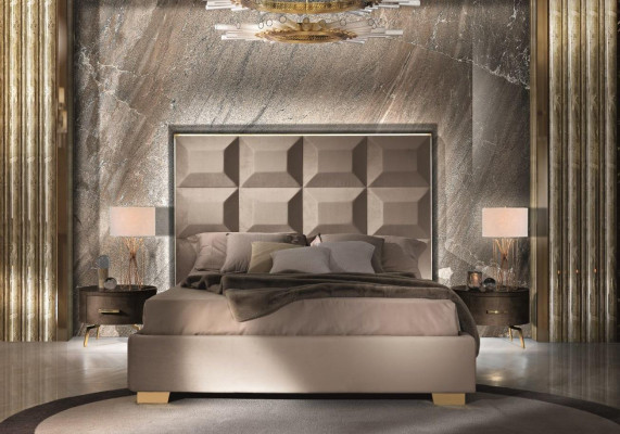 Design Modern Luxury Bedroom Bedside table Beds Bed 3pcs. Bedroom set