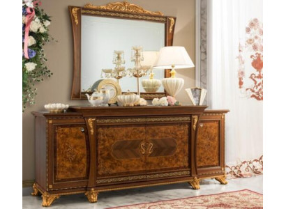 Chests of drawers set Italian furniture 2 pieces. Chest of drawers with Mirror Solid wood Sideboard