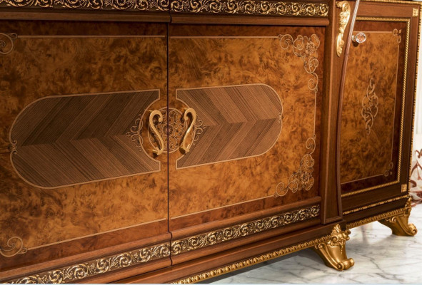 Chests of drawers set Italian furniture 2 pieces. Chest of drawers with Mirror Solid wood Sideboard