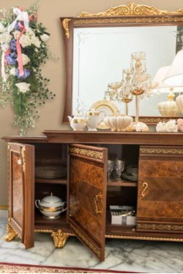 Sideboard with Mirror Sideboard Sideboards Wood Wardrobe Furniture Chests of drawers Brown new