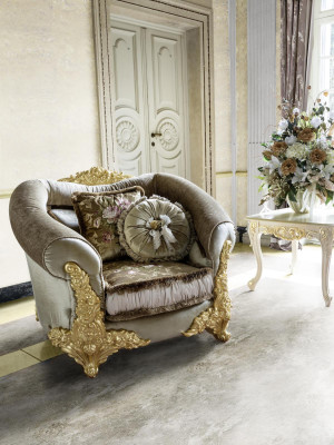 1 Seater Armchair Design Art déco Chair Upholstery Club new Relax Fabric Textile Lounge