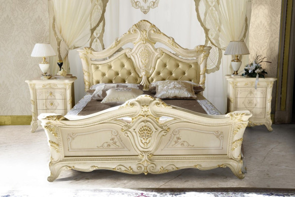Chesterfield Bedroom Baroque Furniture Textile Classic Bed Luxury