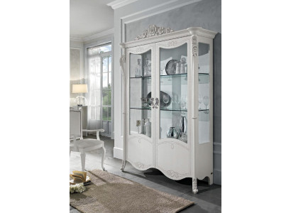 Display case White Glass Cabinet Design Classic Wardrobe Luxury Wood Furniture Showcases new