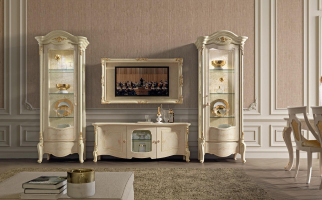 Classic r TV Wardrobe and Frame made from natural wood in Classic n style