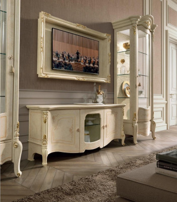 Classic r TV Wardrobe and Frame made from natural wood in Classic n style