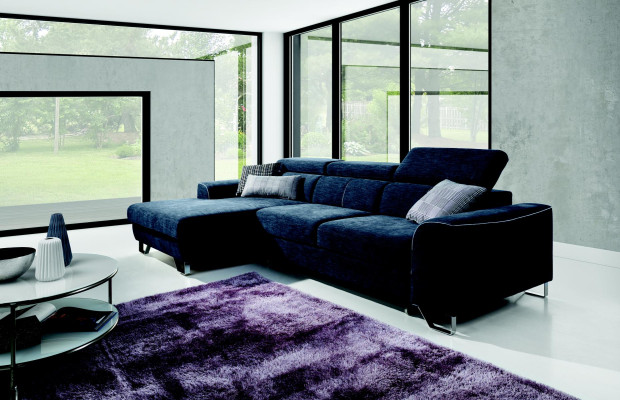 Fabric Sofa Couch Upholstery Corner Design Suite Blue e Living landscape Textile