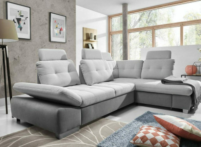 Corner sofa L-shape Sofa Living landscape Suite Fabric Sofas Bed function Sleep Couch