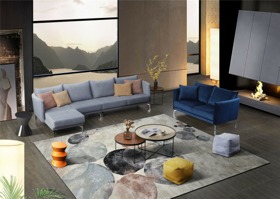 Design Upholstery Luxury Seat Sofa Couch Textile Sofa 3 Seater Fabric Three Seater Velvet