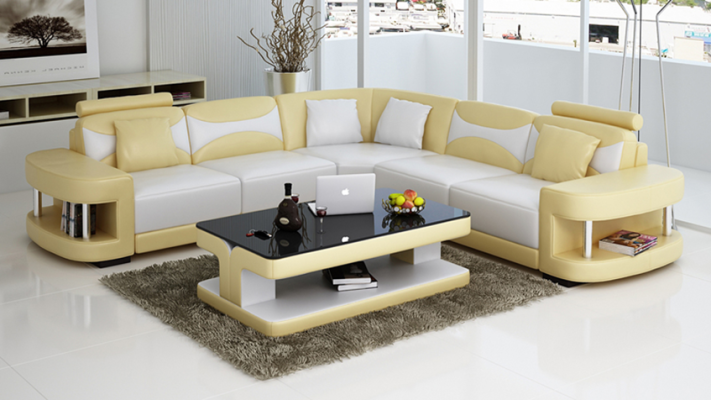 Design Corner sofa Leather Sofa Couch Upholstery Corner Seat Living landscape Suite