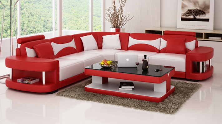 Design Corner sofa Leather Sofa Couch Upholstery Corner Seat Living landscape Suite