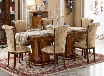 Chairs Kitchen 6x Chair Set Textile Upholstery Seat Wood Dining room Suite Dining room