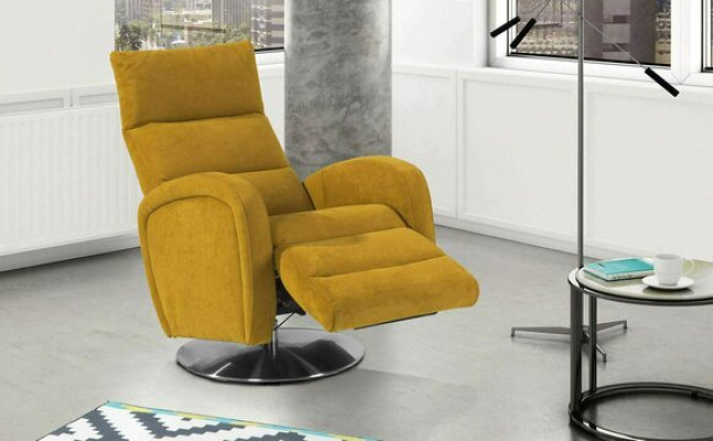 Armchair Lounge Designer Chair Upholstery Sofa 1 Seater Relax Swivel TV Fabric