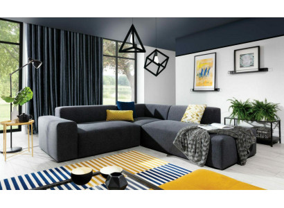 Corner sofa L-shape Sofa Living landscape Suite Upholstery Fabric Design Modern