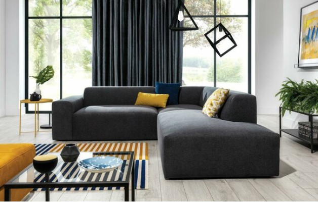 Corner sofa L-shape Sofa Living landscape Suite Upholstery Fabric Design Modern