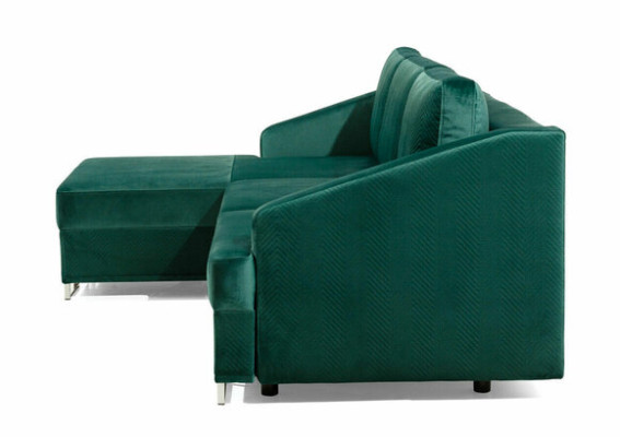 Luxury Corner sofa Couch - Emerald Green Sofa Upholstery Corner suite Bed function new
