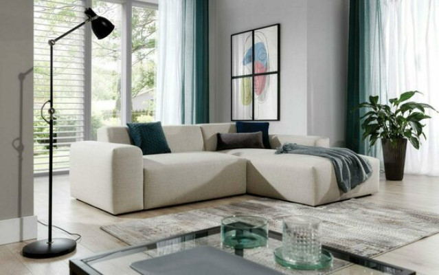 Corner sofa Sofa Couch Upholstery Living landscape Textile Corner Sofas Suite