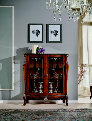 Schick Design Furniture Luxury Wood Display Case Style Antique Baroque Wardrobe Italian Sideboard