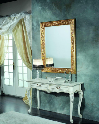 Mirror Italian Design Furniture Standing Mirror Sideboard 93x183cm Baroque Rococo
