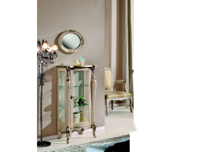 Furniture Wood Style Baroque Shelves Glass Cabinet Display Case Glass Cabinet Italian Furniture